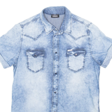 DIESEL Mens Plain Shirt Blue S