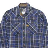G-STAR Mens Denim Shirt Blue Check Long Sleeve M