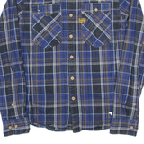 G-STAR Mens Denim Shirt Blue Check Long Sleeve M