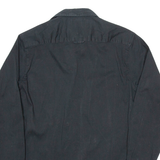 TEDDY'S Mens Plain Shirt Black Long Sleeve M