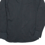 TEDDY'S Mens Plain Shirt Black Long Sleeve M