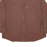 WOOLRICH Mens Flannel Shirt Brown Long Sleeve XL