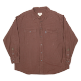 WOOLRICH Mens Flannel Shirt Brown Long Sleeve XL