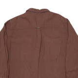 WOOLRICH Mens Flannel Shirt Brown Long Sleeve XL