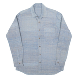 Mens Plain Shirt Blue Long Sleeve M