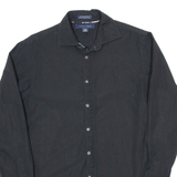 TOMMY HILFIGER Mens Plain Shirt Black Long Sleeve S