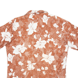 CALIFORNIA SHORES Mens Hawaiian Shirt Brown Floral S