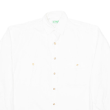Mens Plain Shirt White Long Sleeve M