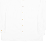 Mens Plain Shirt White Long Sleeve M