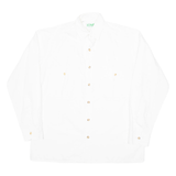 Mens Plain Shirt White Long Sleeve M