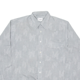 CARLETTI Mens Plain Shirt Grey Long Sleeve L