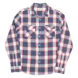 LEE Mens Shirt Blue Check Long Sleeve M
