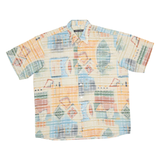 JEAN MASERICK Mens Shirt Brown Crazy Pattern XL