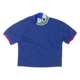 ADIDAS Cropped Womens T-Shirt Blue High Neck XS
