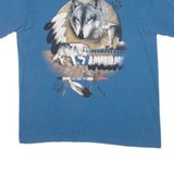 THE MOUNTAIN Wolves Mens T-Shirt Blue XL