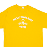 GILDAN New England Tech Mens T-Shirt Yellow USA L