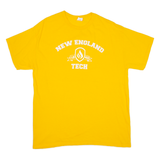 GILDAN New England Tech Mens T-Shirt Yellow USA L