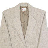 RINFINITIF Womens Blazer Jacket Brown Wool 90s S