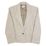 RINFINITIF Womens Blazer Jacket Brown Wool 90s S