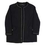 ZARA BASIC Womens Overcoat Jacket Black L