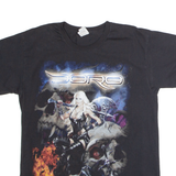 FRUIT OF THE LOOM Doro Mens Band T-Shirt Black Crew Neck L