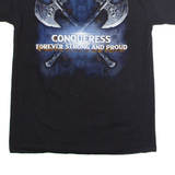 FRUIT OF THE LOOM Doro Mens Band T-Shirt Black Crew Neck L