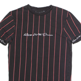 KINGS WILL DREAM Striped Mens T-Shirt Black Crew Neck XS