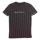 KINGS WILL DREAM Striped Mens T-Shirt Black Crew Neck XS