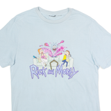 Rick And Morty Mens T-Shirt Blue Crew Neck S
