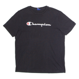 CHAMPION Mens T-Shirt Black Crew Neck XL