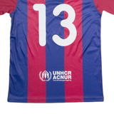 FC BARCELONA #13 Pascal Fan Edition Mens Football Shirt Jersey Blue V-Neck S