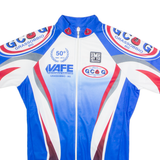 SMS SANTINI Full Zip Cycling Mens Jersey Blue High Neck M