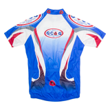 SMS SANTINI Full Zip Cycling Mens Jersey Blue High Neck M