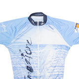 ACTION Full Zip Cycling Mens Jersey Blue High Neck XL