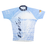 ACTION Full Zip Cycling Mens Jersey Blue High Neck XL