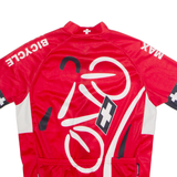 MAX HUERZELER Full Zip Cycling Mens Jersey Red High Neck M