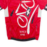 MAX HUERZELER Full Zip Cycling Mens Jersey Red High Neck M