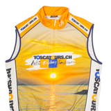 CUORE Full Zip Cycling Mens Jersey Orange High Neck L