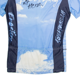 CUORE Full Zip Cycling Mens Jersey Blue High Neck XL
