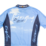 CUORE Full Zip Cycling Mens Jersey Blue High Neck XL