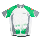 TWERENBOLD Full Zip Cycling Mens Jersey White High Neck L