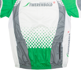 TWERENBOLD Full Zip Cycling Mens Jersey White High Neck L
