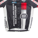 MAX HURZELER Full Zip Cycling Mens Jersey Black High Neck L
