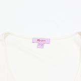 MONSOON Womens Top Cream Long Sleeve UK 12