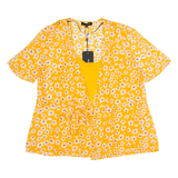 SELECTED FEMME Womens Printed Top Yellow Floral UK 8