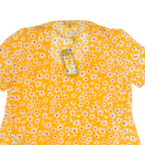 SELECTED FEMME Womens Printed Top Yellow Floral UK 8