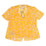SELECTED FEMME Womens Printed Top Yellow Floral UK 8