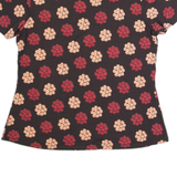 LAURA ASHLEY Womens Printed Top Black V-Neck Floral UK 18