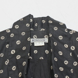 MONSOON Womens Printed Blouse Black 90s Linen Spotted UK 10