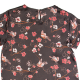 LAURA ASHLEY Womens Printed Top Brown Floral UK 8